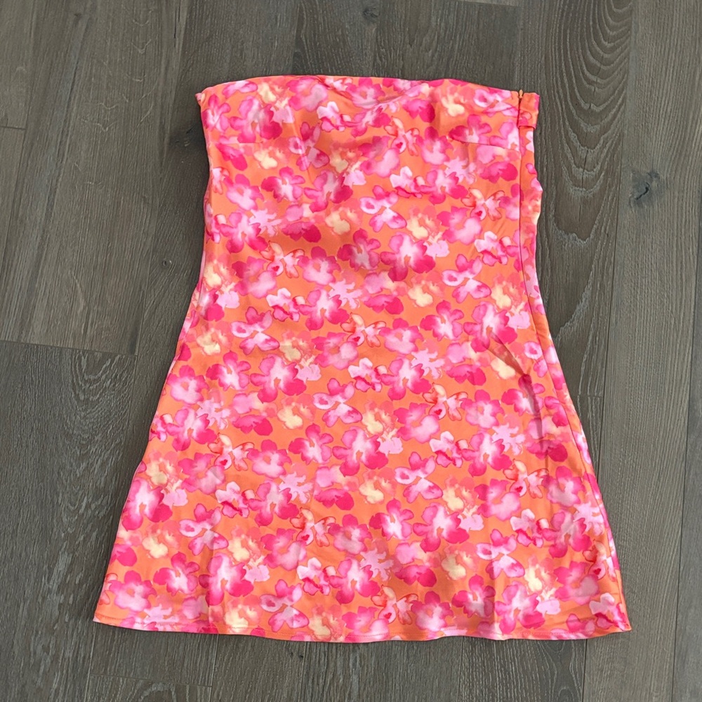 Floral Pink and Orange Dress